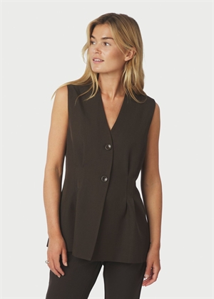 Finna structure vest Dark Brown Neo Noir 